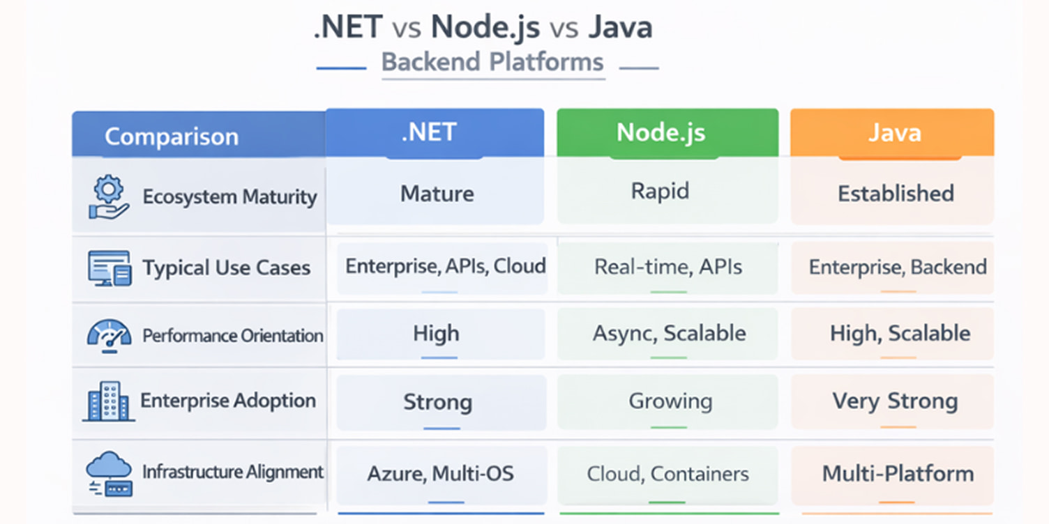 An image that represent How .NET Compares With Other Backend Platforms